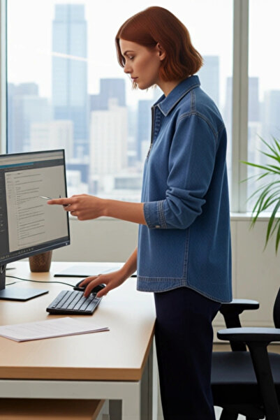 PayBuy Women's Oversized Cut Zipper Detail Long Sleeve Solid Color Denim Shirt the Key to Casual Style