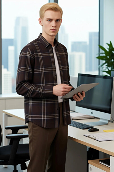 PayBuy Men's Checkered Regular Fit Shirt Functional Durable Quality Comfortable Aesthetic Premium Stylish