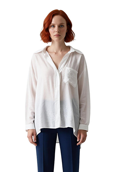 PayBuy Women's Low-Sleeve Textured Woven Shirt Relaxed Fit a Choice Offering Everyday Elegance Aesthetic