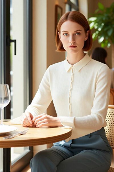 PayBuy Textured Woven Shirt Fitted Waistline Long Sleeves a Stylish Look Women's Clothing Collection