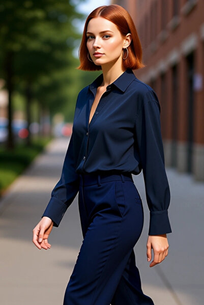 PayBuy Kadın Rahat Kesim Şık Dokuma Gömlek Günlük Stilinize Modern Bir Dokunu...