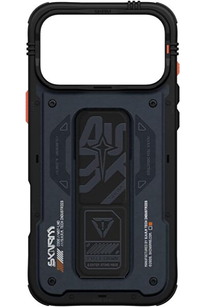 Skinarma جراب AEGIS NAVY لجهاز 17 Pro Max - جلد نباتي، MagSafe، وحامل