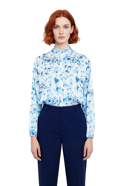 PayBuy Cămașă de damă cu mâneci lungi din satin cu modele florale, țesută, o alegere ideală pentru o eleganță casuală și elegantă