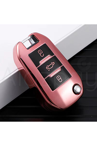 Alazpay غطاء مفتاح سيارة بيجو 208 301 307 308 508 2008 3008 بارتنر من مادة TP...