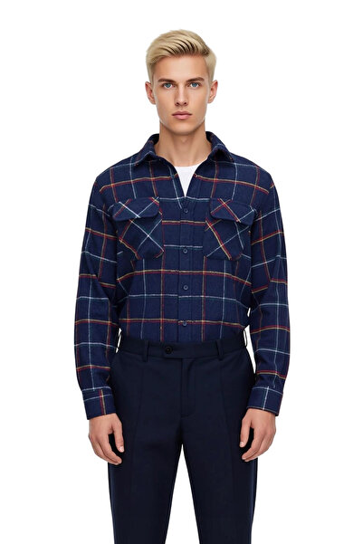 PayBuy Чоловіча сорочка Regular Fit з довгими рукавами, двома кишенями та картатим візерунком. Зимова сорочка для щоденного носіння. Стильна.