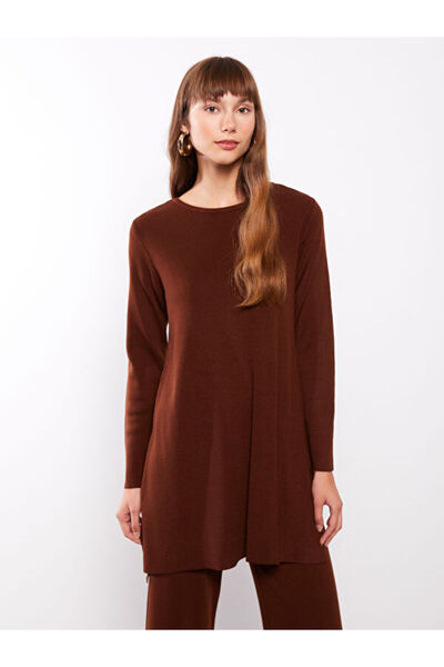 LC Waikiki Crew Neck Plain Long Sleeve Women's Knitwear Tunic