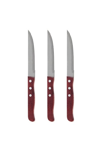 OEM Set of 3 knives with wooden handle, 22.5 x 1.8 cm