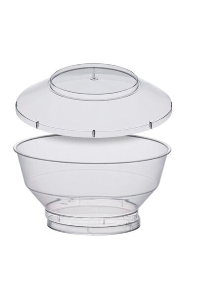 OEM Transparent Reusable Round Plastic Bowls with Lid 200 ml - 6 pcs