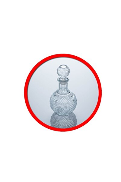 OEM Liqueur bottle, round shape with diamond pattern, 500 ml, transparent