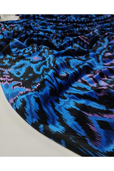 Kumaş Parça قماش مخمل لؤلؤي بألوان أزرق وأسود وأرجواني عرض: 150 سم