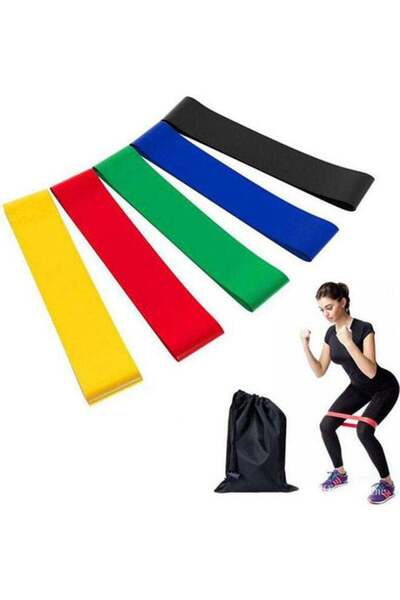 Generic 5PCS Resistance Bands 5-Level Latex Gym Strength Training Loops