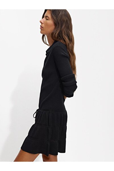 PARFOIS Uzun Kollu Triko Midi Elbise