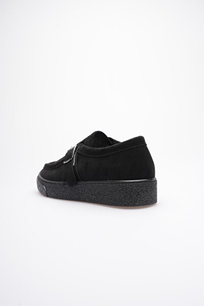 Mubiano Дамски суедени мокасини с катарама, черни Corven