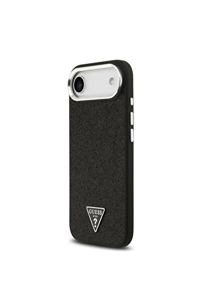 Guess iPhone 17 Air Compatible Case Licensed M-Safeli Metal Camera Frame Triangle Logo Glitter Black