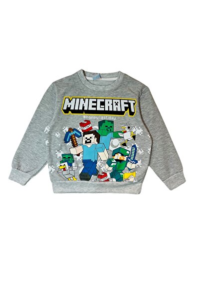 YUMİYUMM 4-10 Years Old Two-Thread Sh Fleece-Lined Character B Printed Gray Bottom-Top Suit