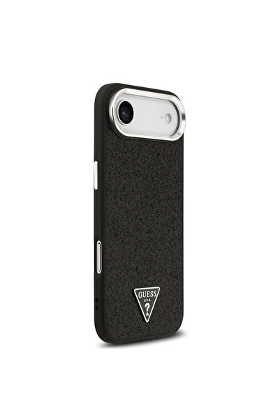Guess iPhone 17 Air Compatible Case Licensed M-Safeli Metal Camera Frame Triangle Logo Glitter Black