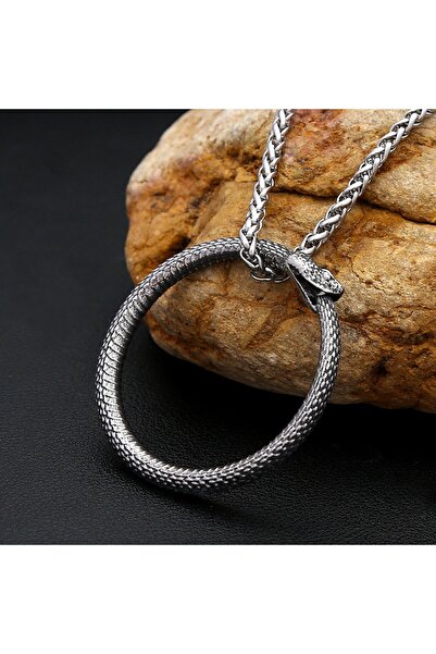 Viking قلادة من الفولاذ المقاوم للصدأ 316L بتصميم ثعبان عالي الجودة