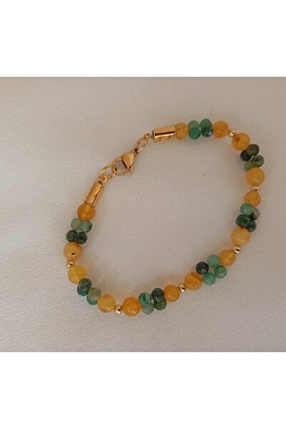 OEM Amber and Emerald Bracelet, 4mm Beads