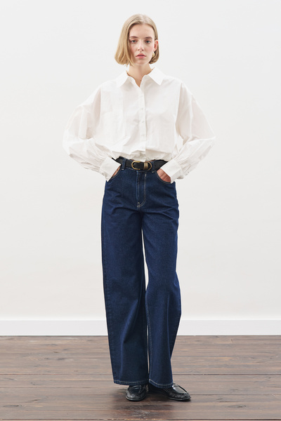 Manuka Crop Balon Form Shirt Ecru