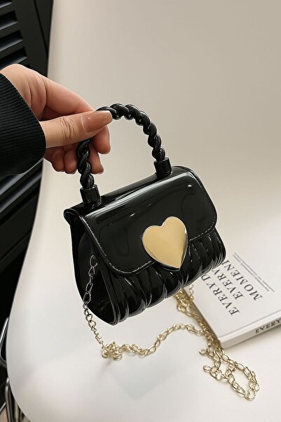 EMKSHOP Mini Cute Heart Locked Bag Shiny Candy Bag
