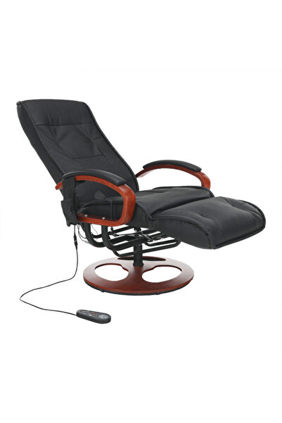 Decorer Fotoliu de masaj Artus - și tapițerie din piele, negru, 66x123x110 cm