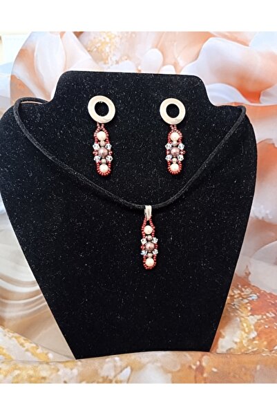 OEM Burgundy Swarovski Crystal Jewelry Set (Handmade)
