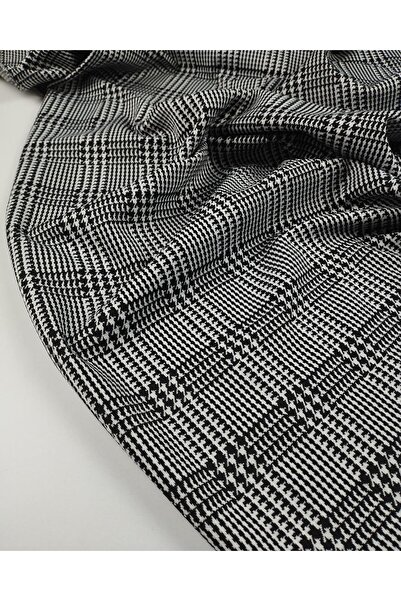 Kumaş Parça Țesătură cu model Black White Houndstooth din material subțire Lă...
