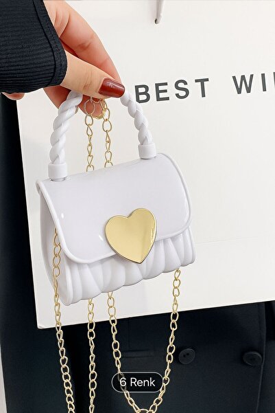 EMKSHOP Mini Cute Heart Locked Bag Shiny Candy Bag