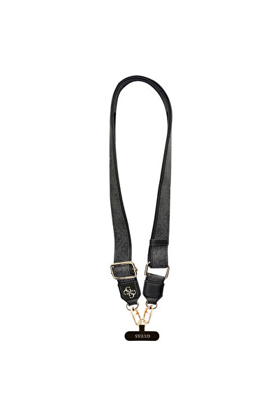Guess Original Licensed 4g Pattern and Metal Logo Cross Body Phone Strap Lanyard 150cm Black