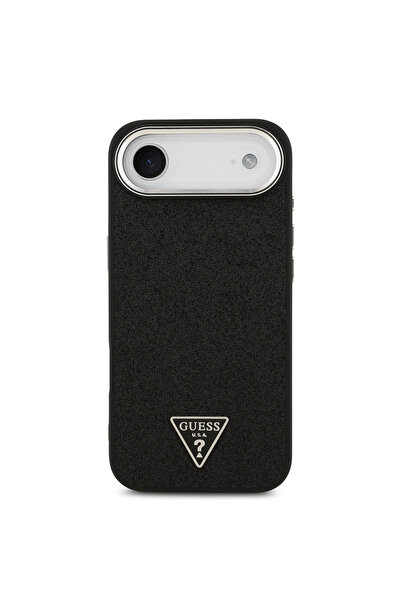 Guess iPhone 17 Air Compatible Case Licensed M-Safeli Metal Camera Frame Triangle Logo Glitter Black