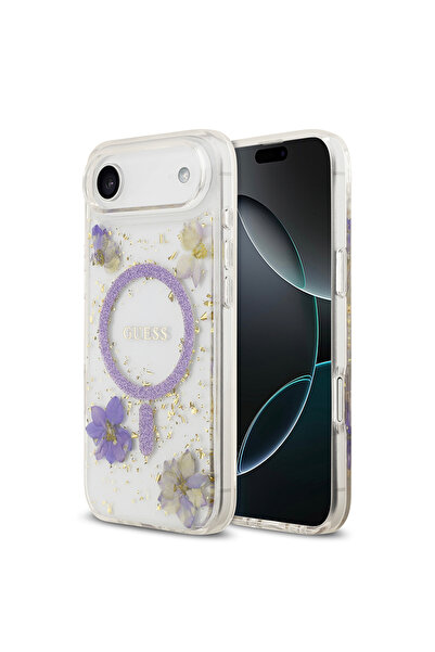 Guess iPhone 17 Air Uyumlu Kılıf Lisanslı M-safe Şarj Özellikli Transparan Re...