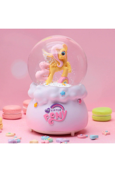 hediyesahibi Sevimli My Little Pony Işıklı Müzikli Orta Boy Kar Küresi Pembe