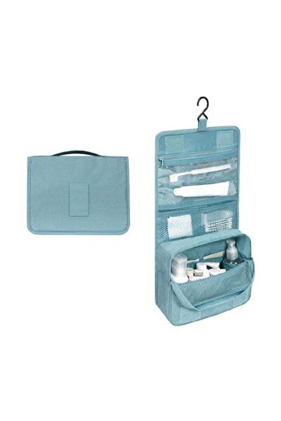 BLUELANS منظم أدوات النظافة المعلق من القماش باللون الأزرق