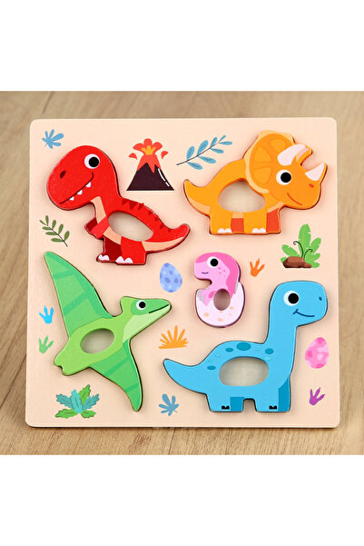 OEM Jigsaw Puzzle Set with Jungle Animals, Vehicles, Insects, Dinosaurs, Utilities, Multicolor, 5 pcs