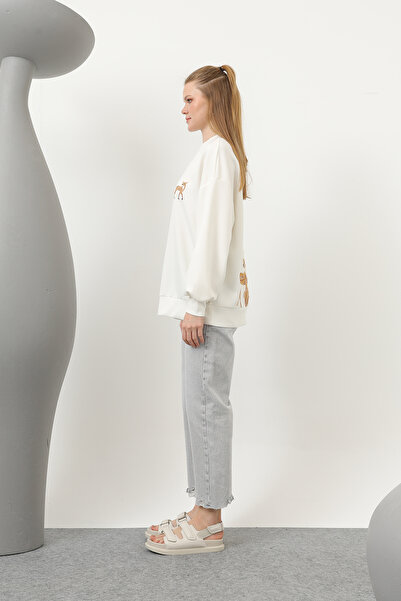 Modamorfo Women's Deer on the Back Sweatshirt - 32118Swt