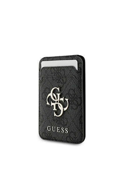 Guess iPhone 17 Air Compatible Case Licensed M-Safeli 4g Metal Big Logo Card Holder Cover Black