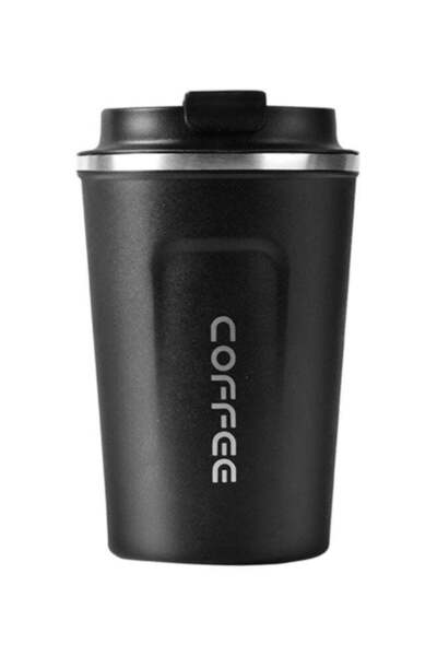 Generic كوب قهوة حراري معزول من الفولاذ المقاوم للصدأ باللون الأسود 15 × 7.50 × 9.40 سم