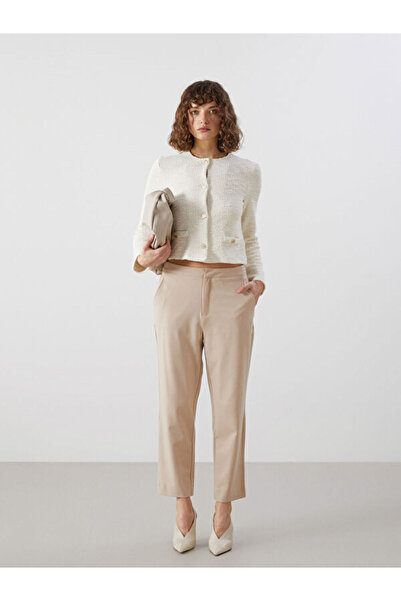 LC Waikiki Crew Neck Textured Women's Cardigan