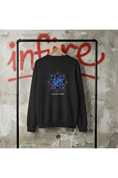 Infire clothing سويت شيرت يوني سكس قصة فضفاضة سبيس سولار مطبوع