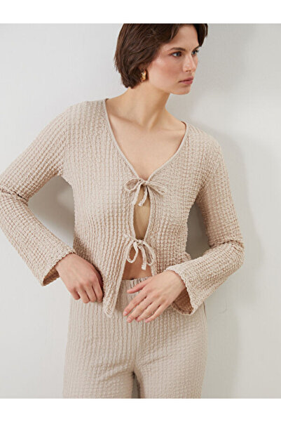 LC Waikiki V-Neck Textured Women's Cardigan