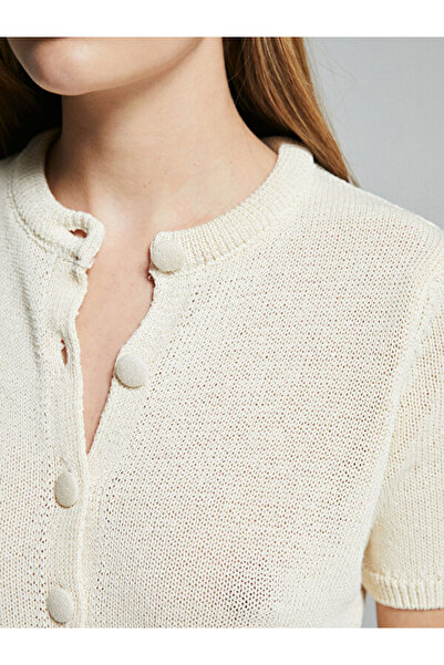 LC Waikiki Crew Neck Openwork Women's Knitwear Cardigan