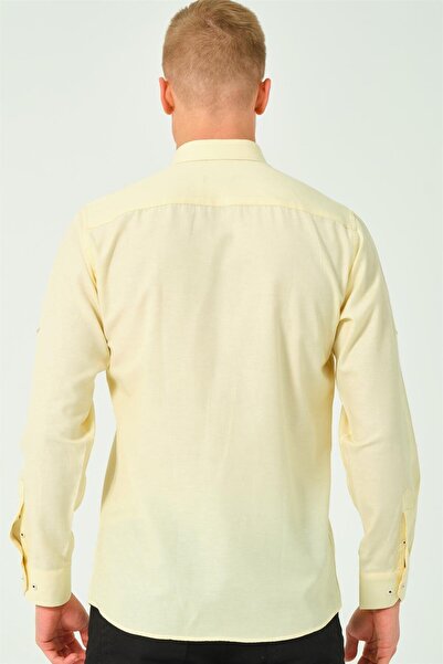 Dewberry G674 Men's Shirt-Yellow-2