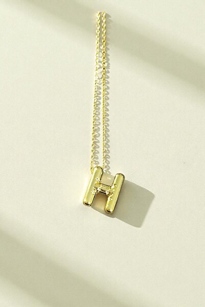 BLIZGANTIS قلادة بالون على شكل حرف H من الفولاذ ثلاثي الأبعاد