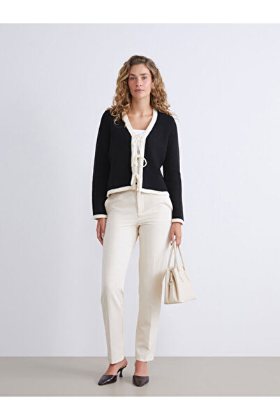 LC Waikiki V-Neck Tie-Up Women's Knitwear Cardigan