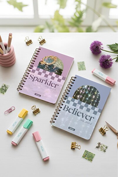 Miona دفتر مدرسي حلزوني مقاس A5، 120 ورقة، مجموعة من قطعتين، دفتر ملاحظات مسطر، دفتر ملاحظات