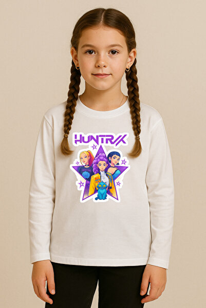BLITZIST Kpop Demon Hunters Hunterix Printed Long Sleeve Girls' T-Shirt 4-13 Years - Huntr/X