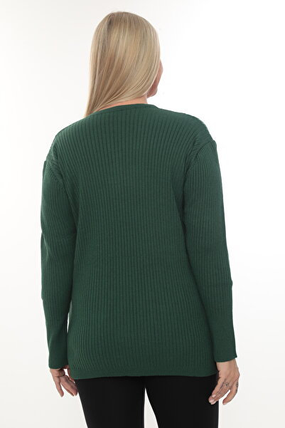 İKSUN Women's Long Sleeve Knitwear Sweater Blouse Combed Cotton Mother Stair Collar Winter Transitional Four Seasons