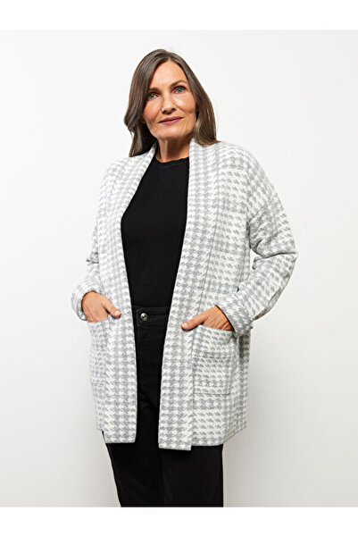 LC Waikiki Shawl Collar Patterned Long Sleeve Knitwear Women's Cardigan