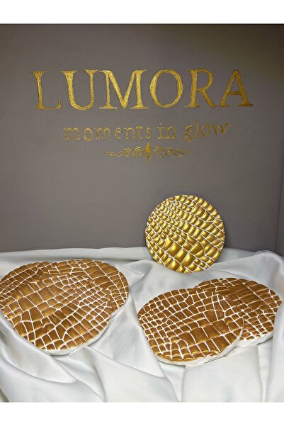 Lumora moments Lumora Set of 6 Gold Textured Coasters
