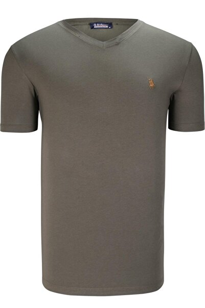 Dewberry Tricou bărbătesc cu decolteu în V din bumbac, model de bază, casual,...